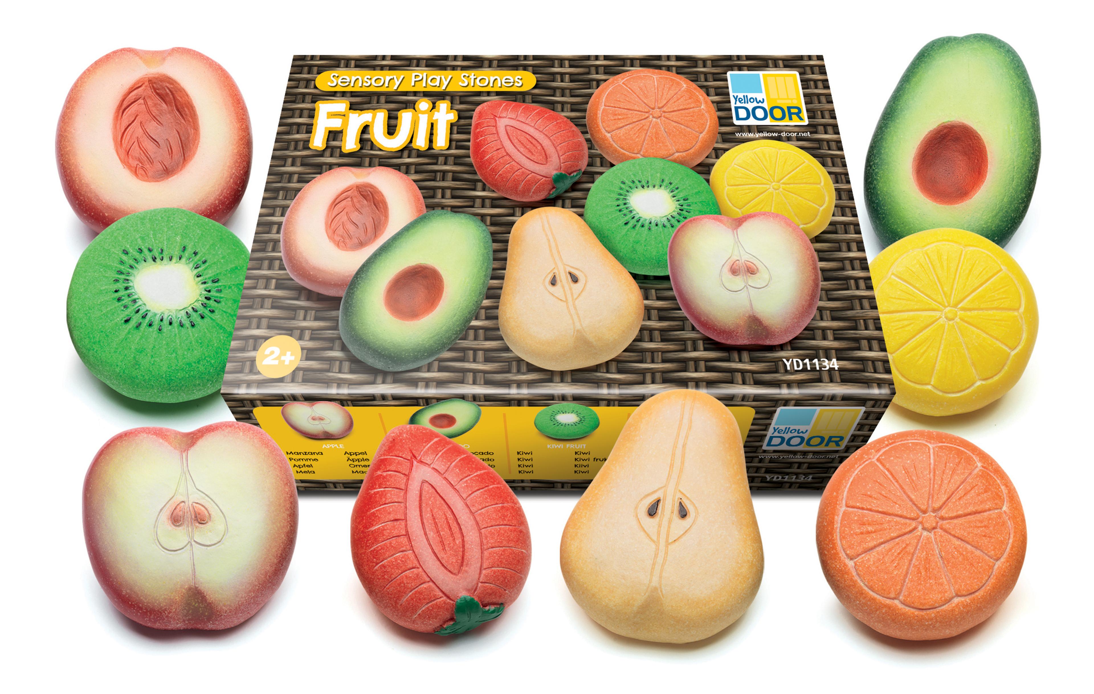 Yellow DOOR Sensory Play Stones - Fruit  - Pack of 8