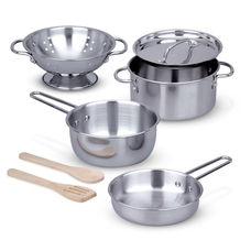 Stainless Steel Pots and Pans Play Set 