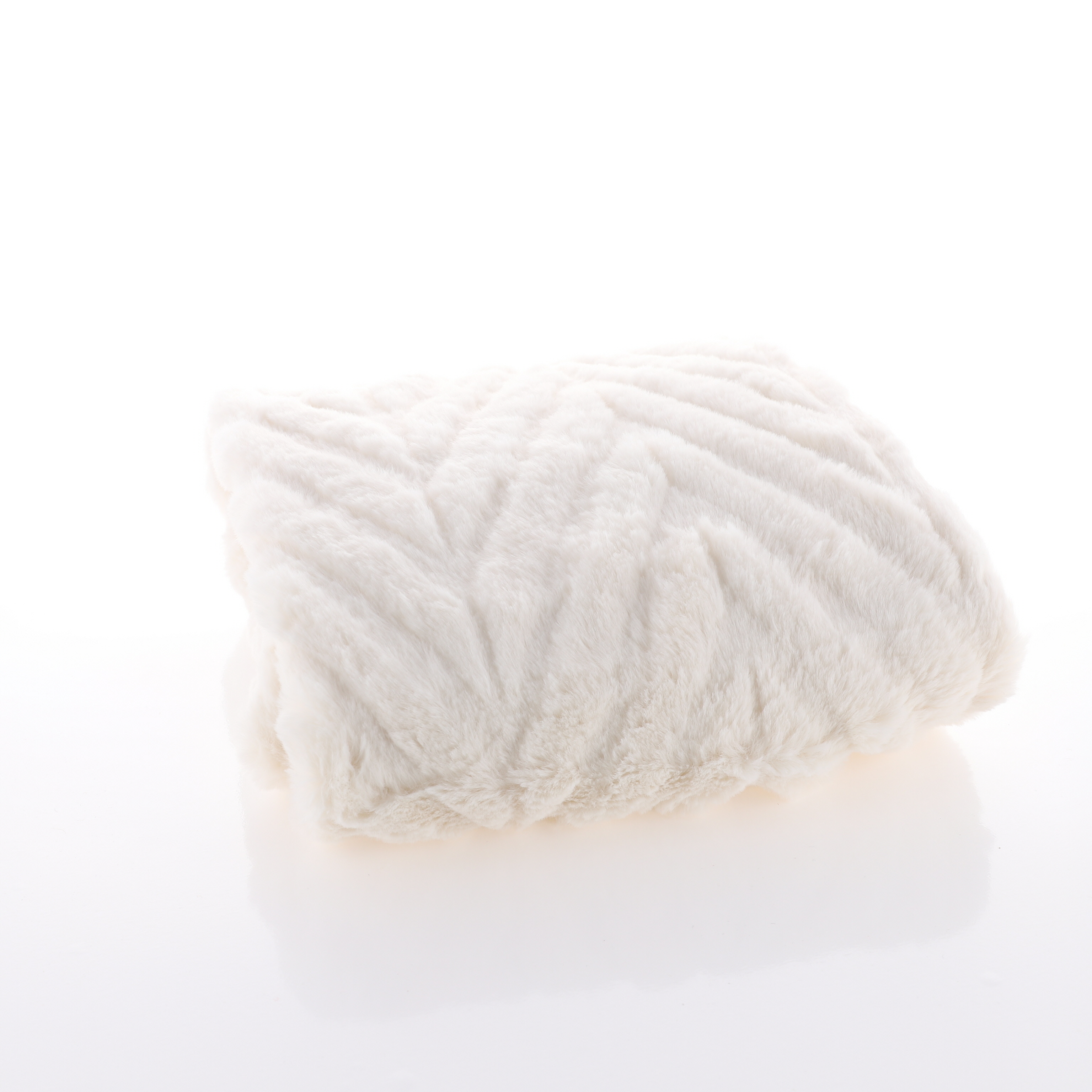 Cream Plush Blanket With Embossing