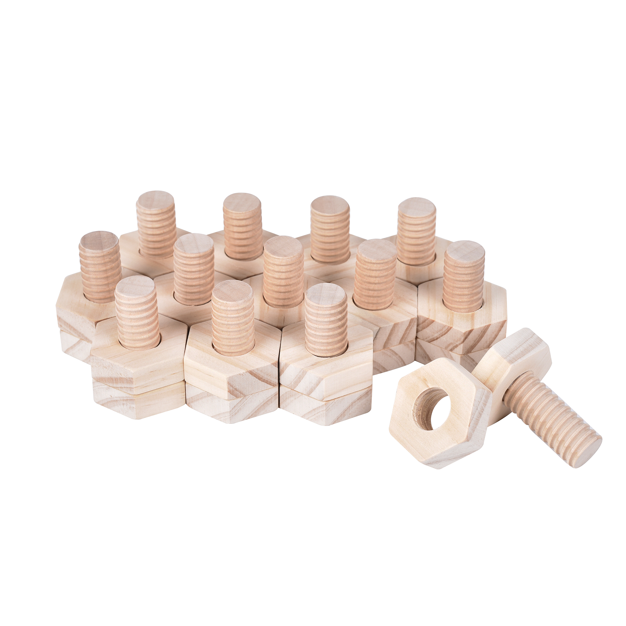 Wooden Nuts And Bolts Pack 20 Pairs