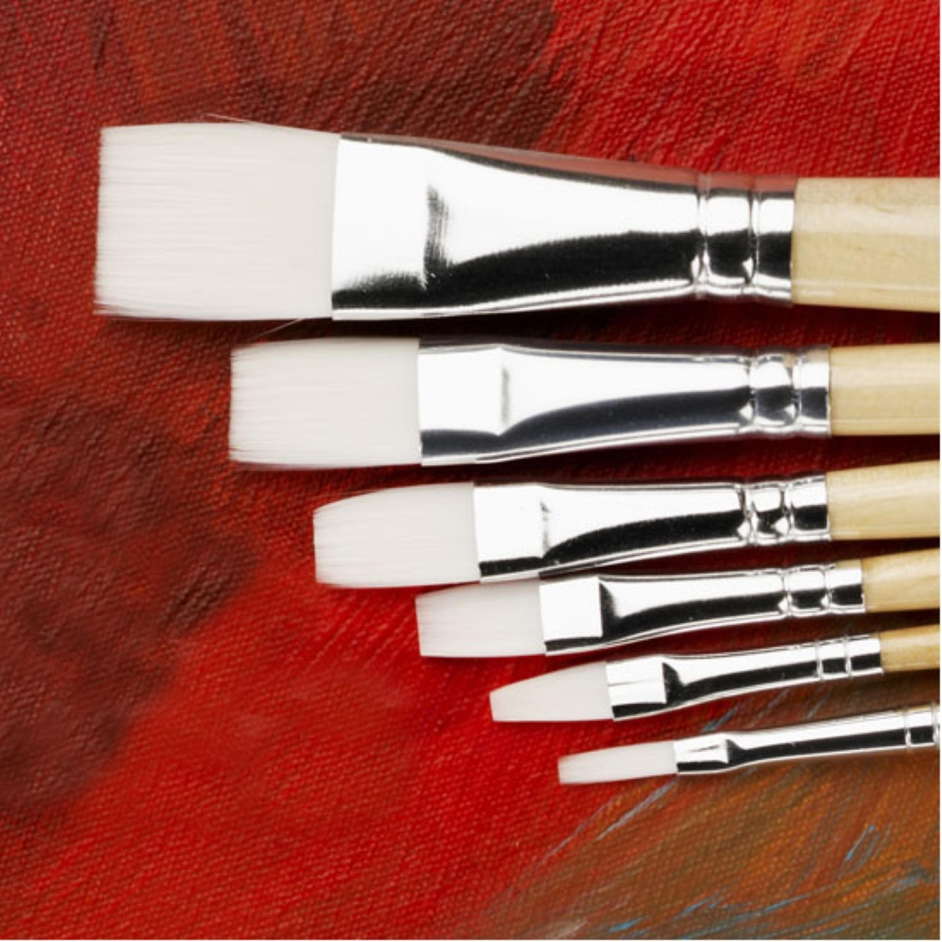 Specialist Crafts Essential Short Handled Flat Synthetic Brush Bulk Pack