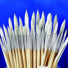 Specialist Crafts Essential Synthetic Watercolour Brushes - Round - Short Handled - Bulk Pack