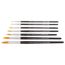 Artist Synthetic Round WC Short Handled Brush - Set of 7 Assorted
