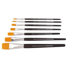 Artist Synthetic Flat WC Short Handled Brush - Set of 7 Assorted
