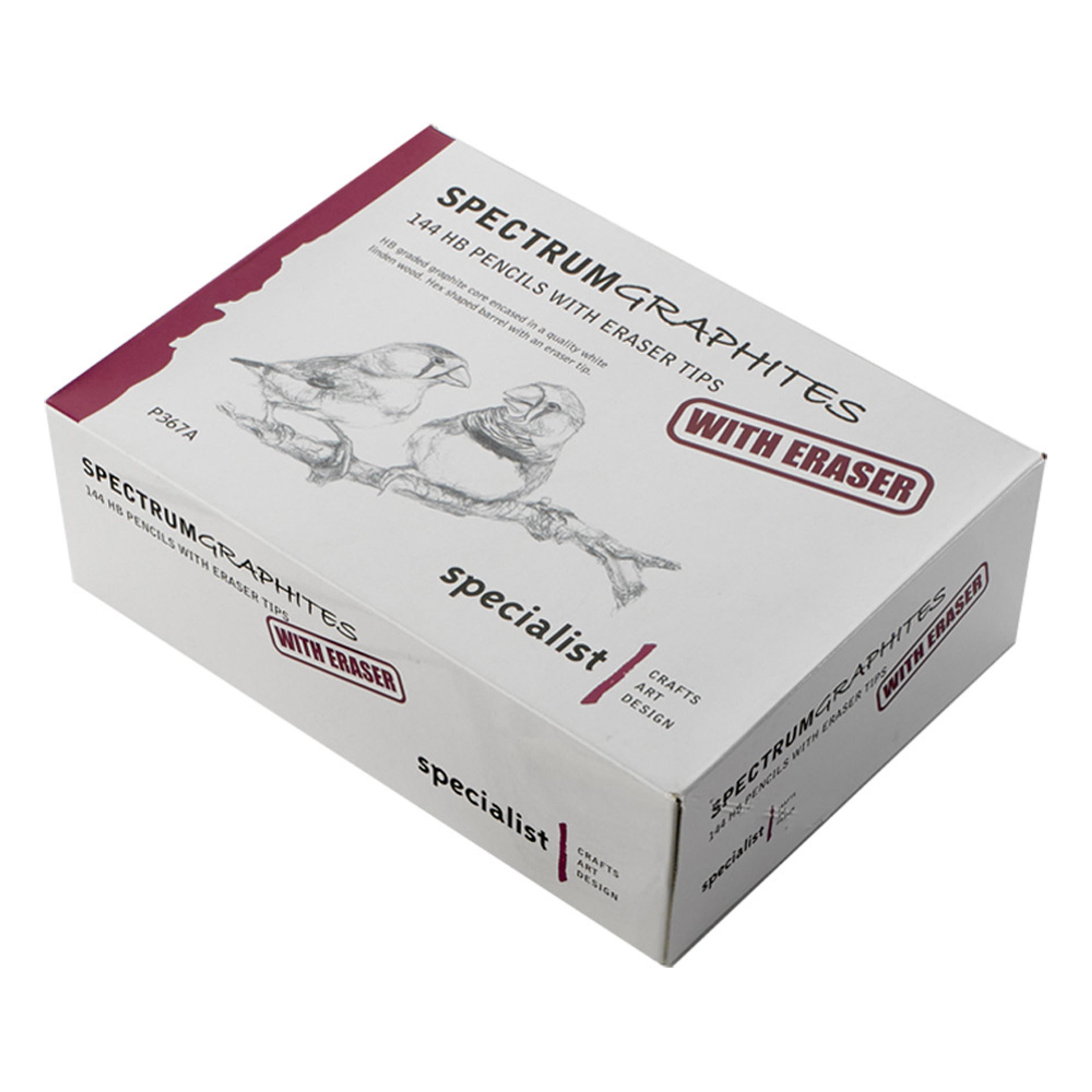 Specialist Crafts Graphites Eraser Tipped HB Pencils - Pack of 144