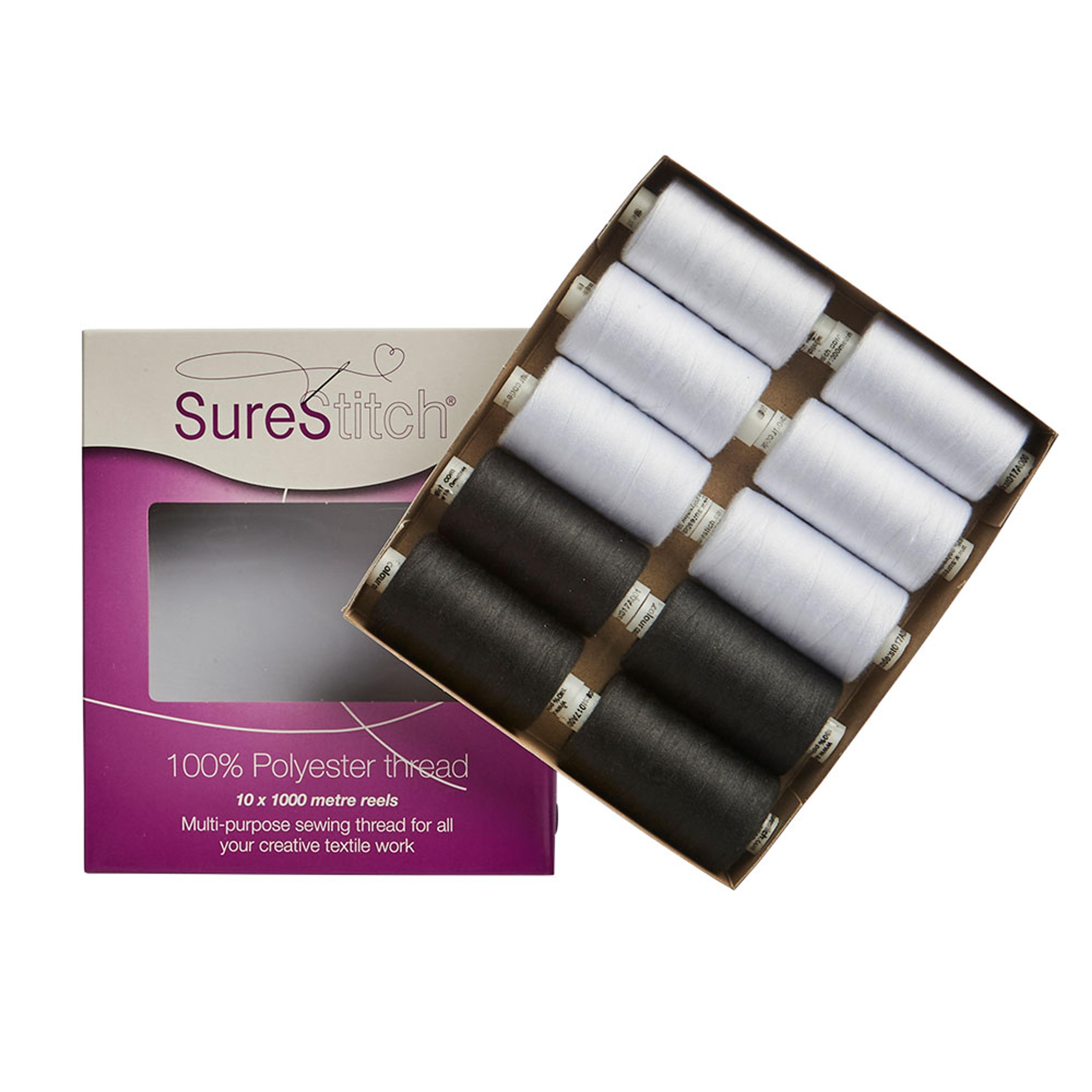 SureStitch 1000m Reels Mixed Packs - Black/White