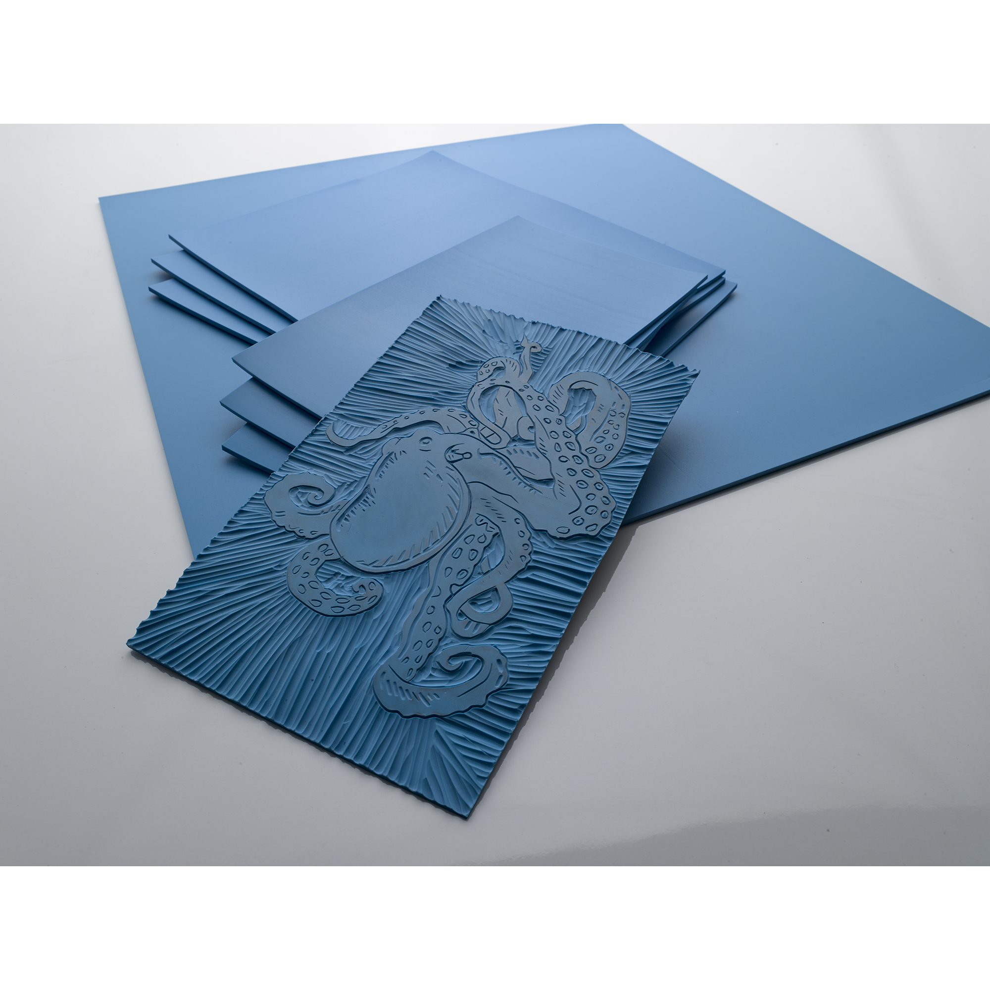 Easy Cut Lino Blue 760 X 760mm Sheet