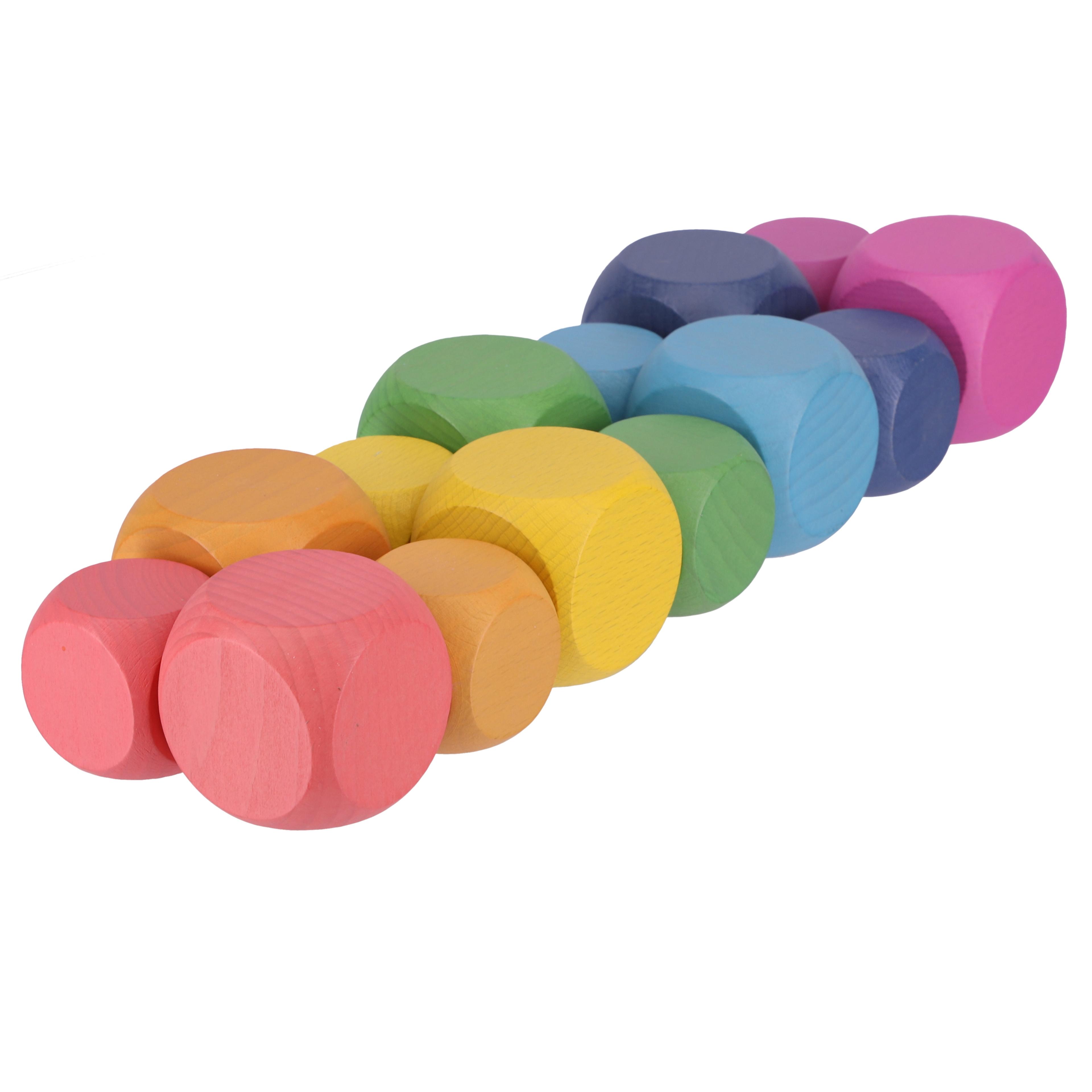 tickit Rainbow Wooden Cubes - Pack of 14