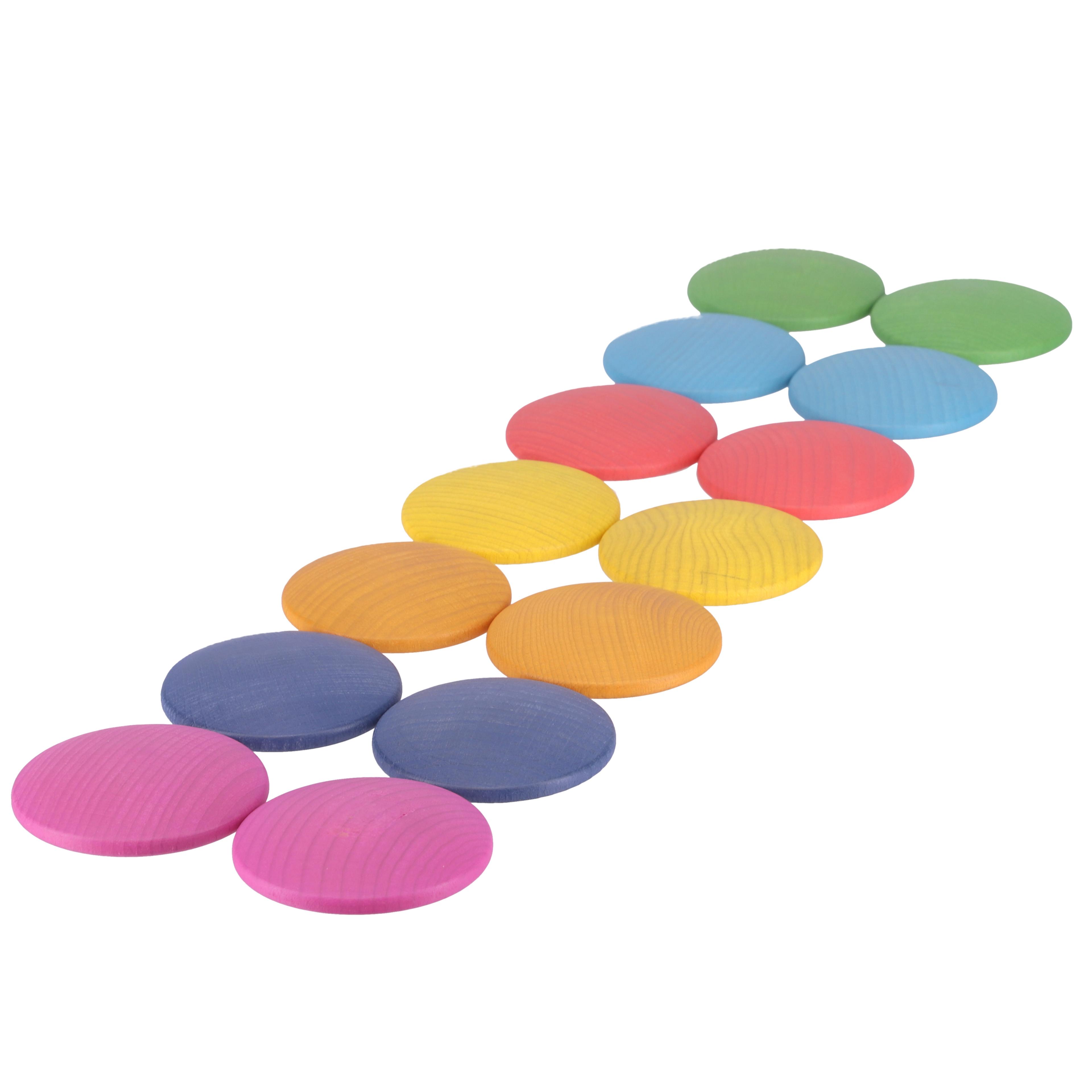 tickit Rainbow Wooden Discs - Pack of 14