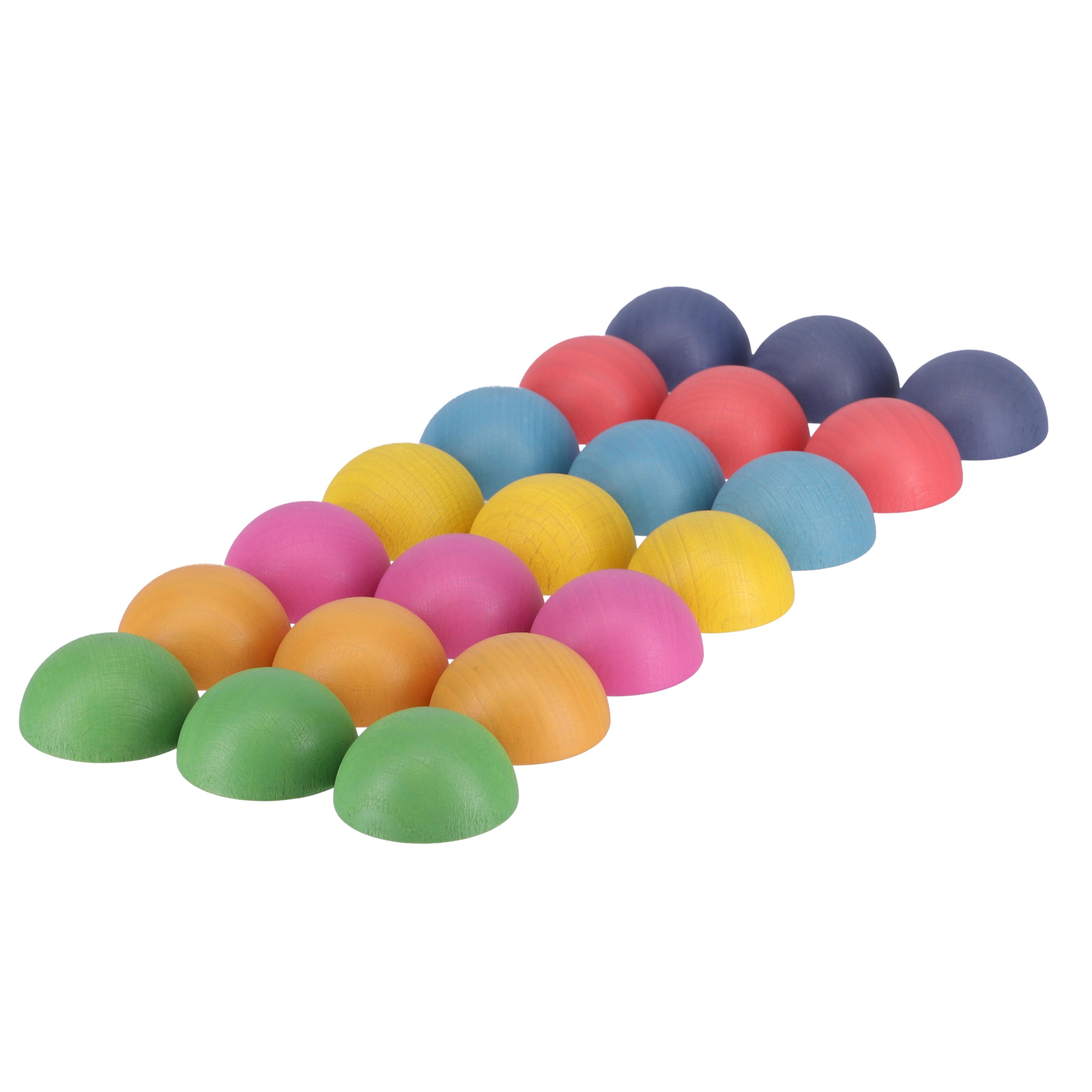 tickit Rainbow Wooden Hemispheres - Pack of 21
