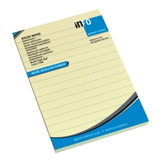 inFO Power Sticky Notes Lined - Yellow - 100 x 150mm - Pack 12