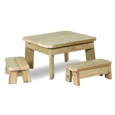 Millhouse Outdoor Square Table and Bench Set - Toddler