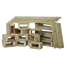 Millhouse Outdoor Wooden Building Blocks - Pack of 22