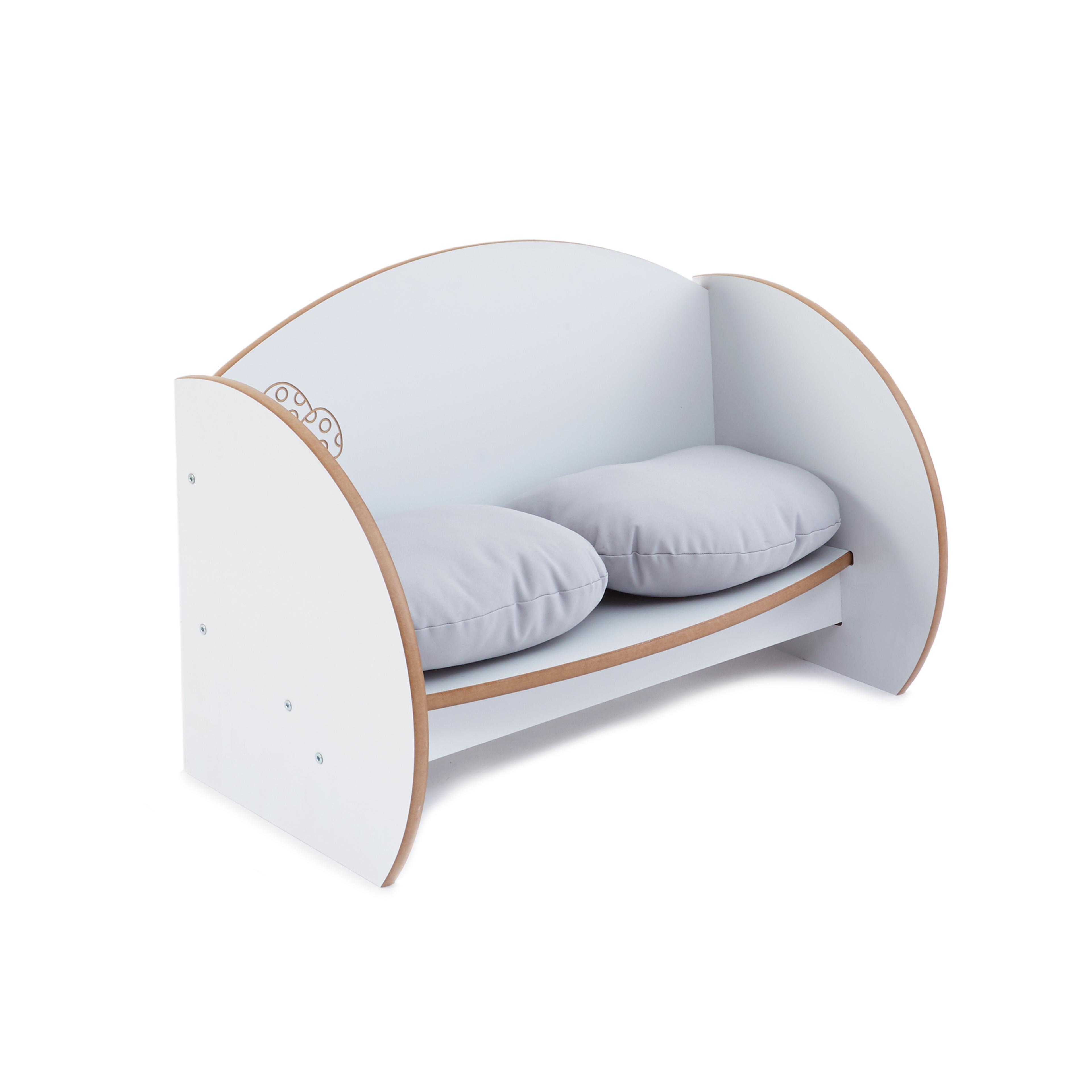 Toddler Bench Seat With Cushions - Grey
