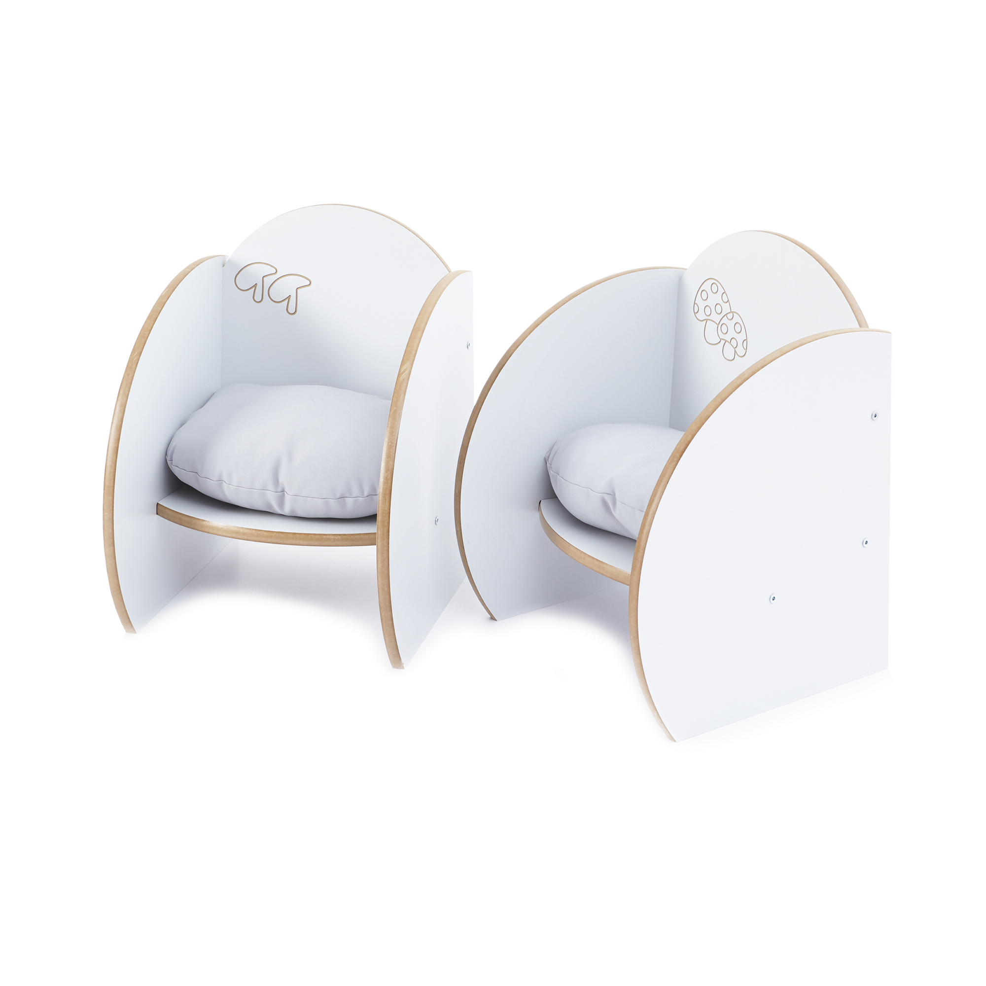 Toddler Mini Chair With Cushion X2 White