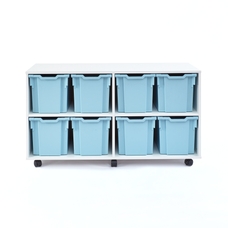 Monarch Storage Unit with 8 Jumbo Trays - White/Blue 