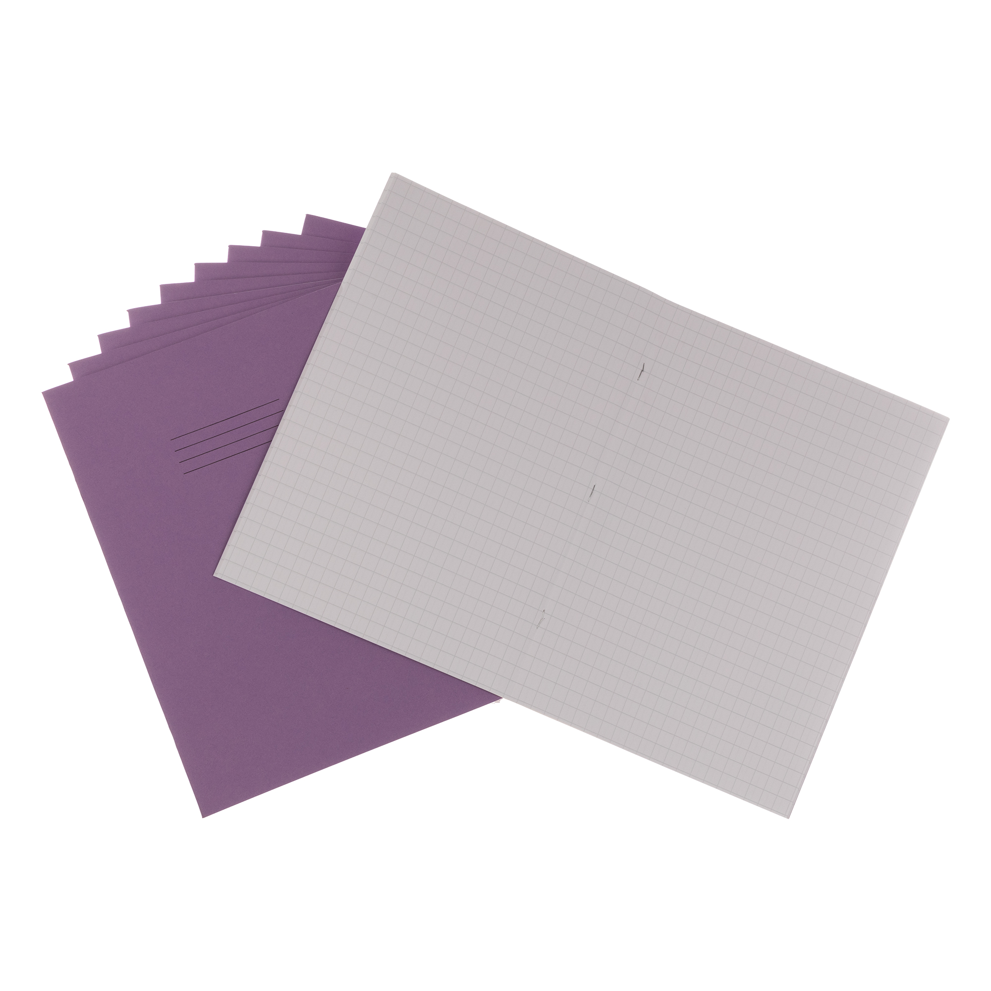 Exercise Book A4 10mm Sq 64pg Purple P50
