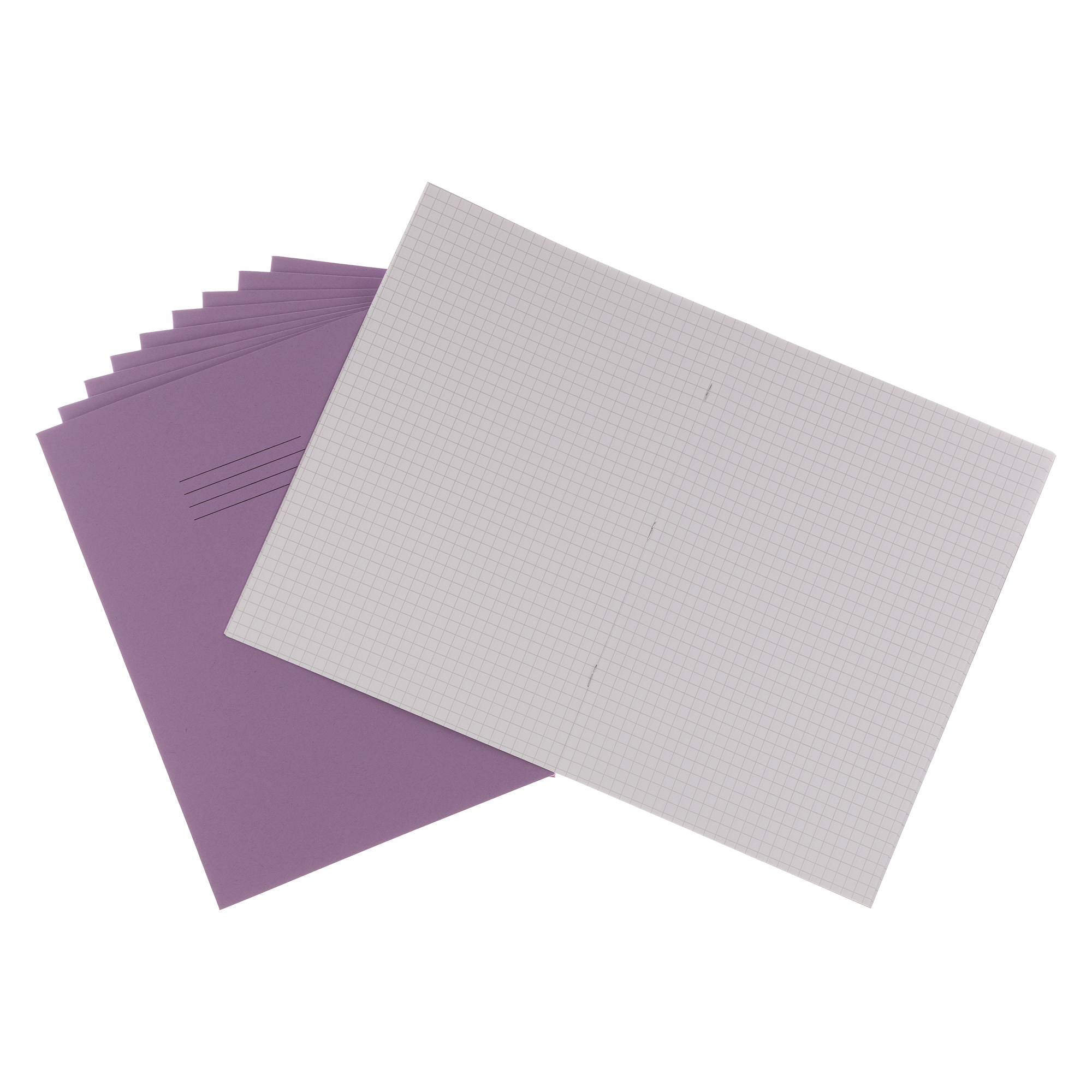 Exercise Book A4 7mm Sq 64pg Purple P50