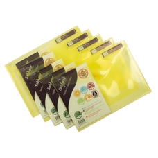 Snopake Popper Wallets - A4 - Yellow - Pack of 5