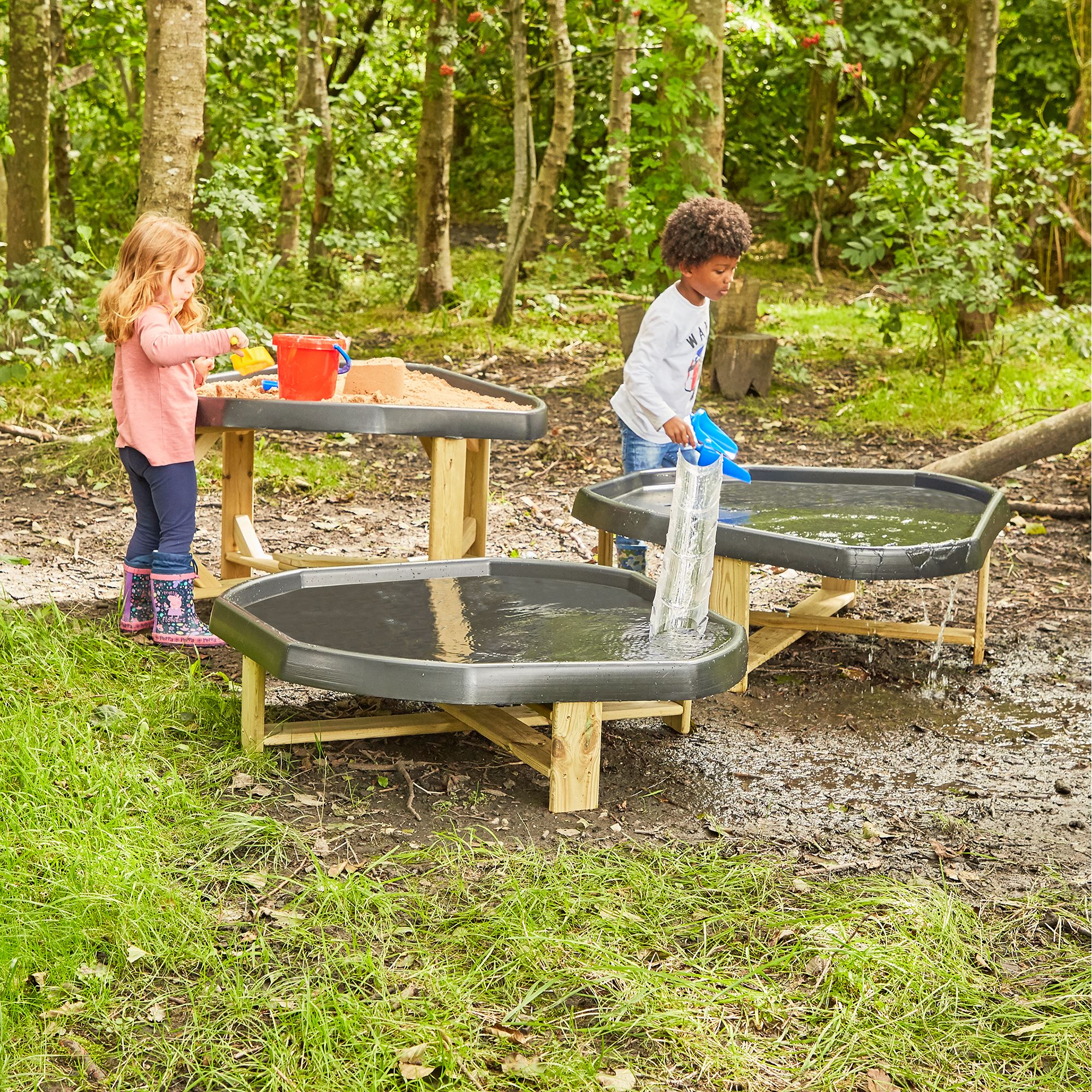 Outdoor Play Tray Stands Set 3