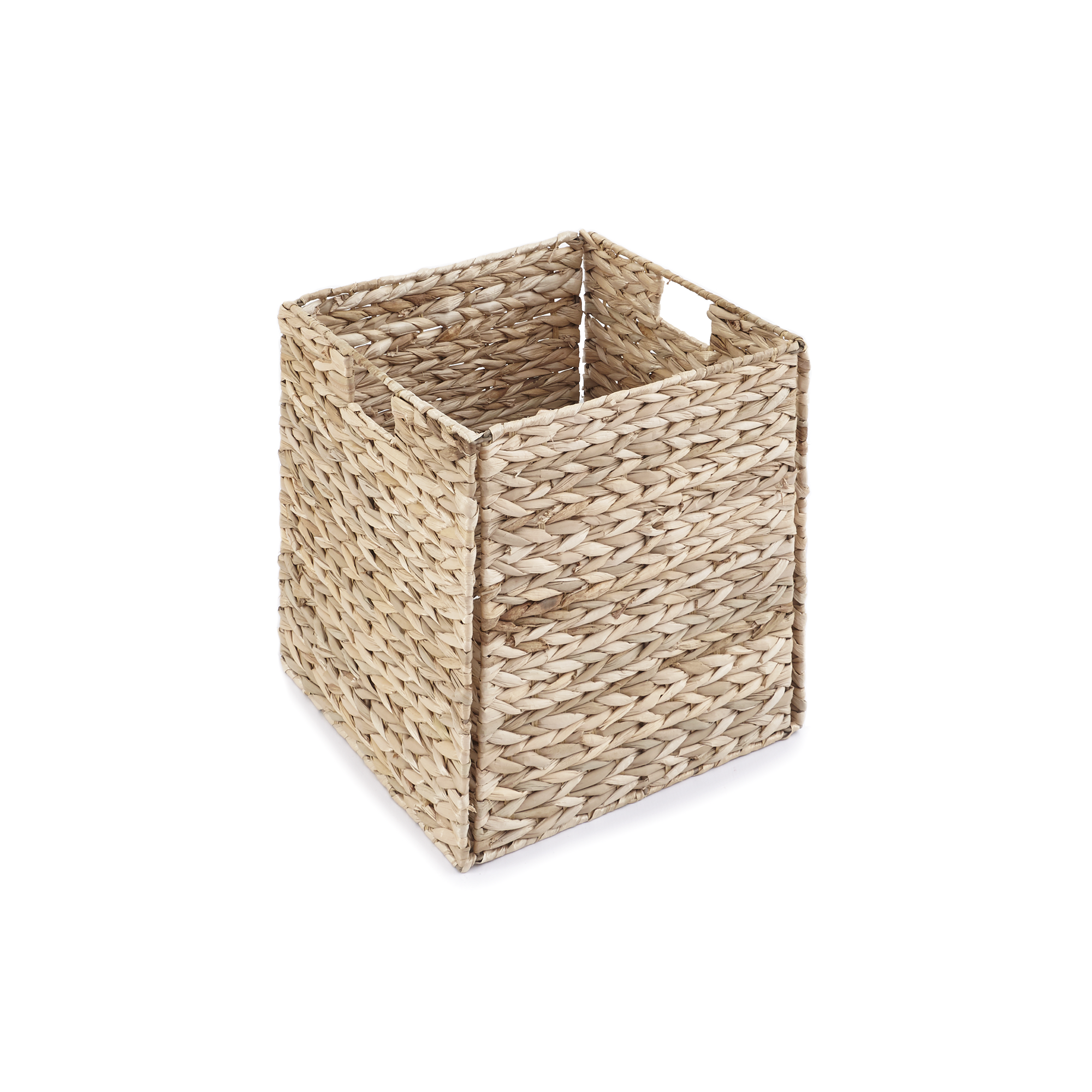 Single Whitewash Rush Foldable Basket