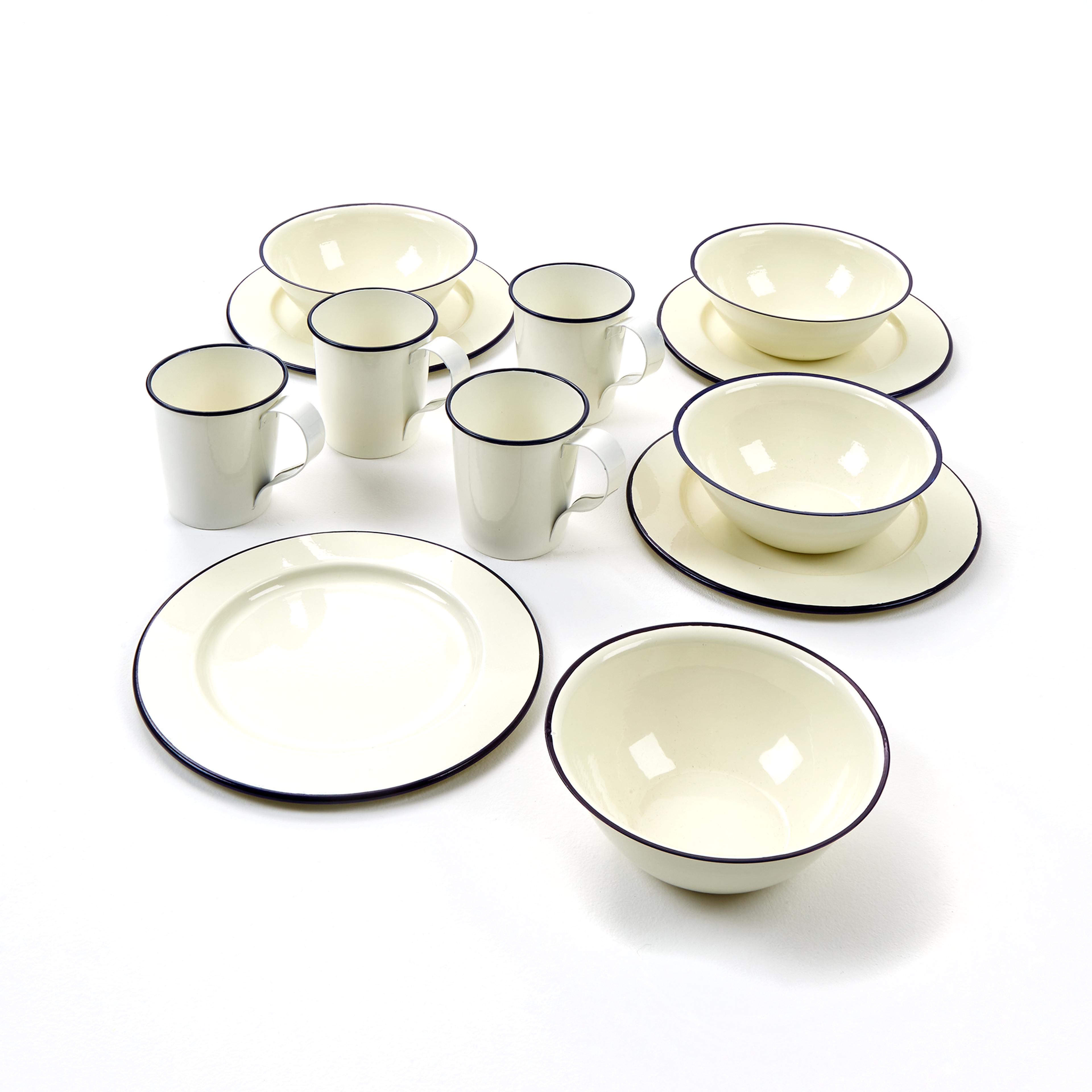 Enamel Tableware Set from Hope Education - 12 Piece Set
