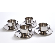 Mini Metal Cup, Saucer and Spoon Set from Hope Education Pack of 4