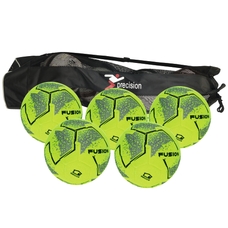 Precision Fusion Indoor Football - Yellow/Black - Size 5 - Pack of 5