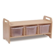 Millhouse Storage Bench - Large with 3 Clear Tubs