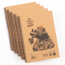 RHINO Recycled Hardback Notebook - A4 - Pack of 5