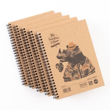 RHINO Recycled Hardback Notebook - A5 - Pack of 5