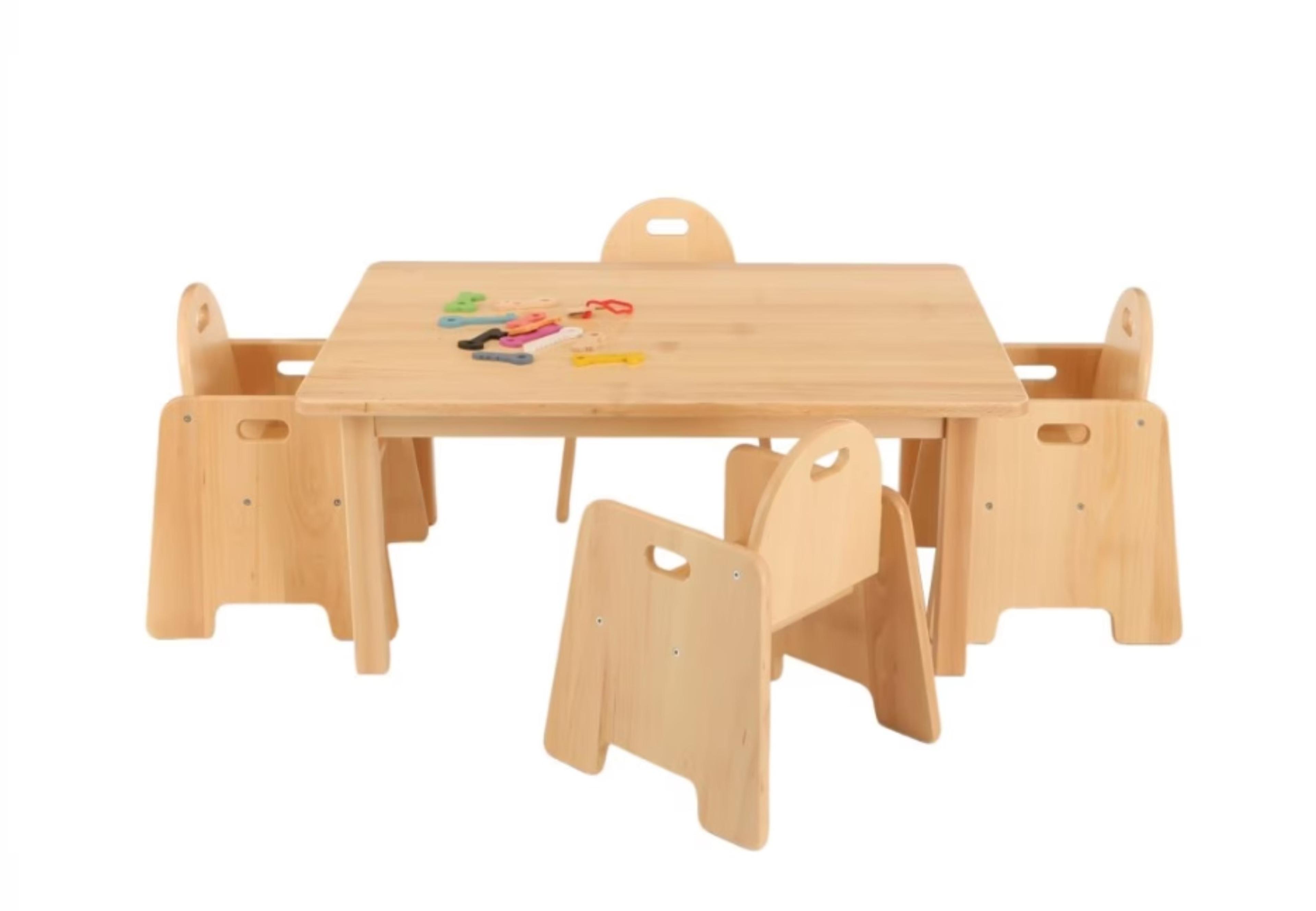 Rectangular Beech Table & 4 Chairs from Hope Education - 9-18 Months