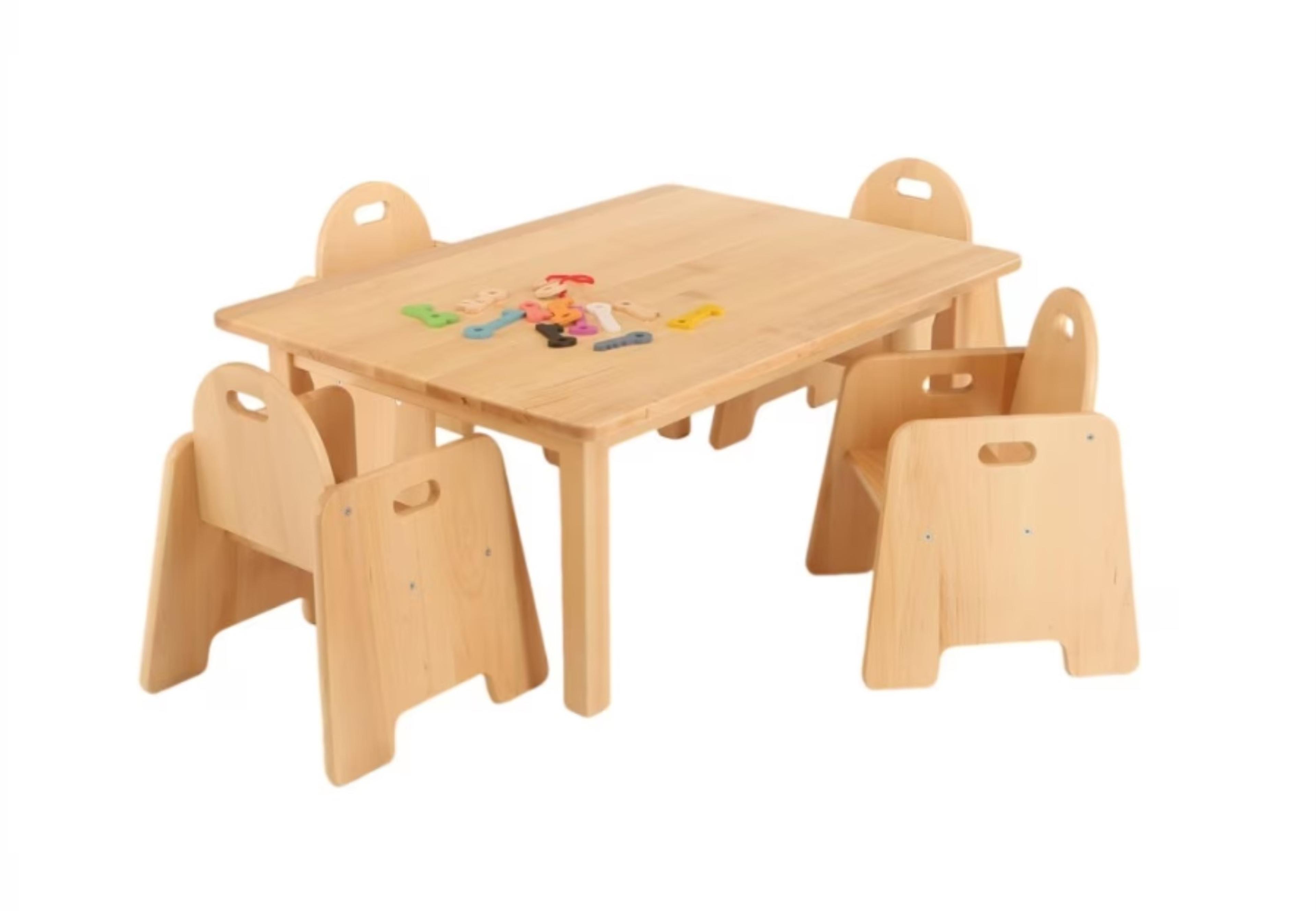 Rectangular Beech Table & 4 Chairs from Hope Education -15-24 Months