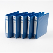 Two Ring Presentation Ring Binder - A5 - Blue - 38mm Spine/25mm Capacity - Pack of 10