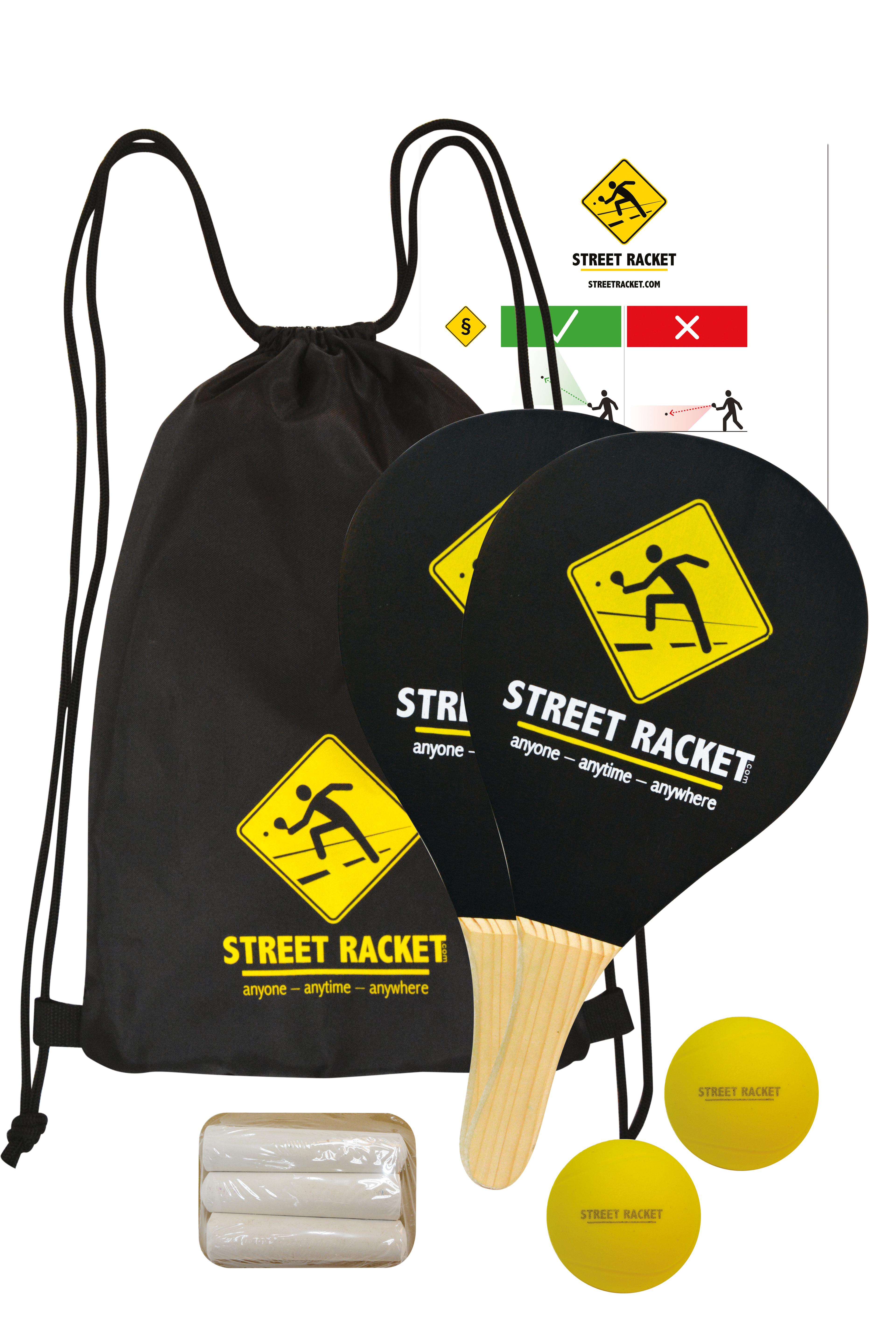 Street Racket Set - Black/Yellow - 2 Player 