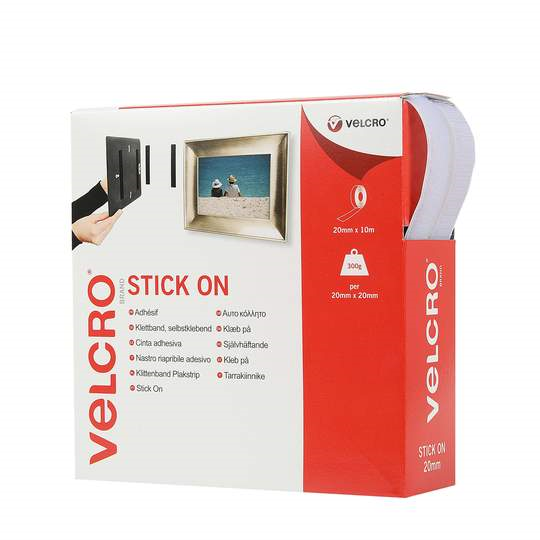 HC331675 - VELCRO Brand Stick on Tape - 10m - White
