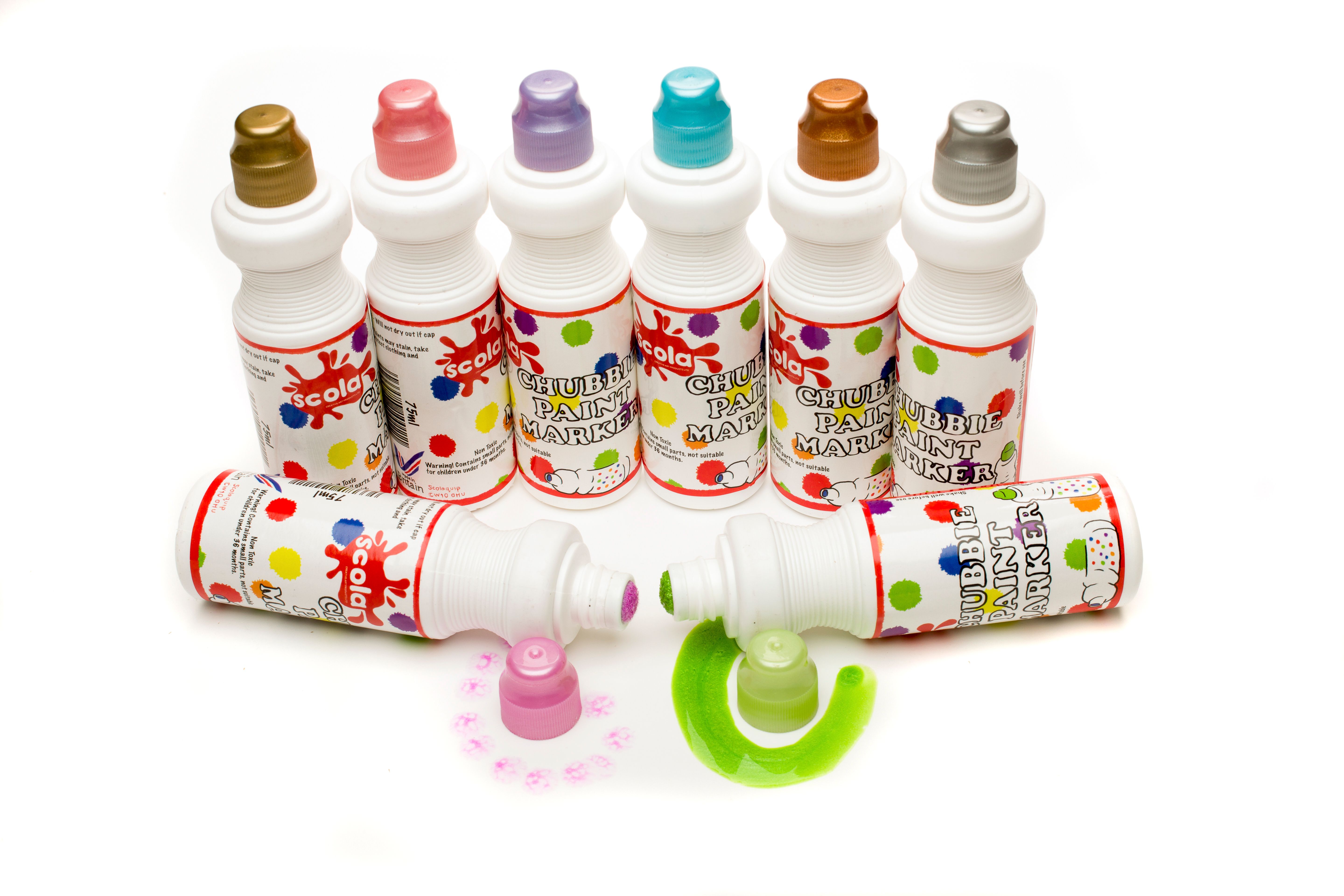 Scola+Chubbie+Paint+Markers+-+Metallic+-+Pack+of+8