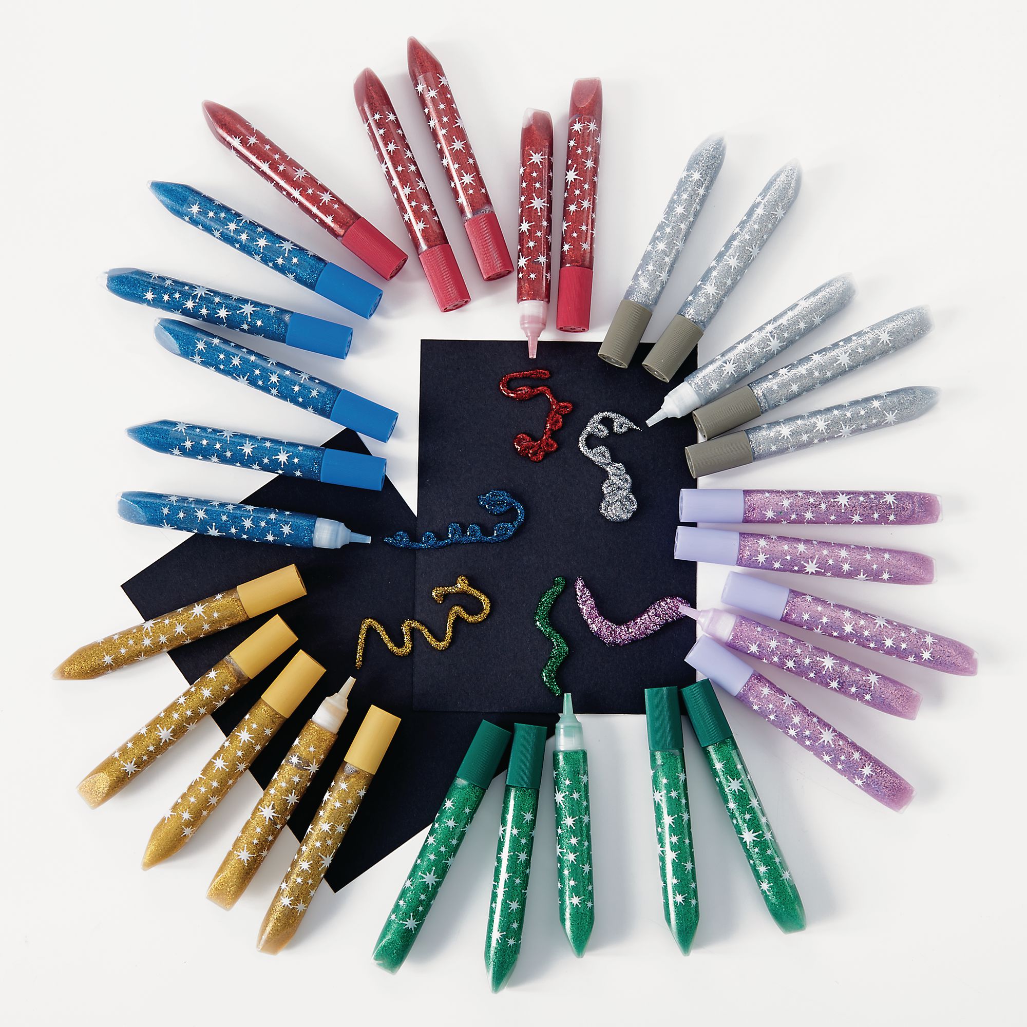 Asst Glitter Glue Pens 30 Pcs