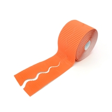 Bordette Scalloped Corrugated Border Roll - Orange - 15m