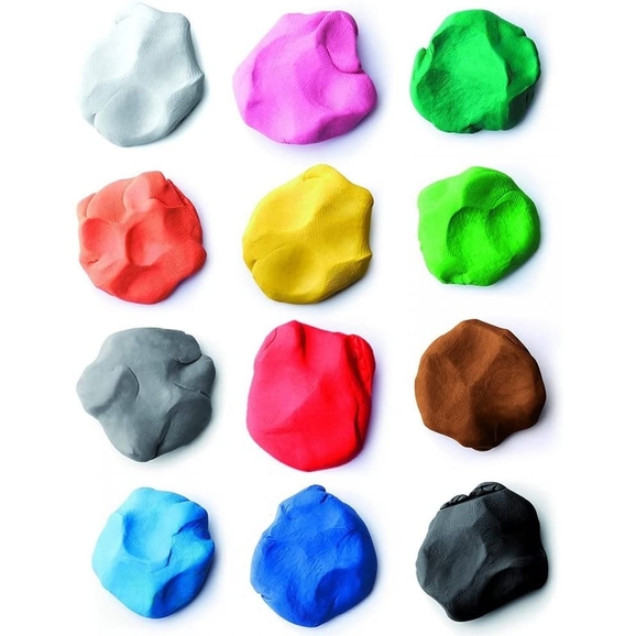12 Assorted Colours Plasticine Modelling Clay 