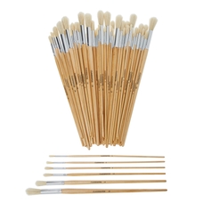 Classmates Long Round Paint Brushes - Assorted Sizes - Pack of 60