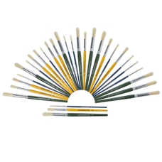 Classmates Short Round Paint Brushes - Coloured Handle - Assorted - Pack of 30