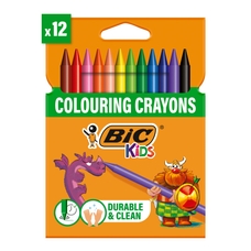 BIC Kids Plastidecor Colouring Crayons - Assorted Colours, Pack of 12