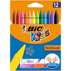 BIC Kids Plastidecor Crayons - Assorted - Pack of 12