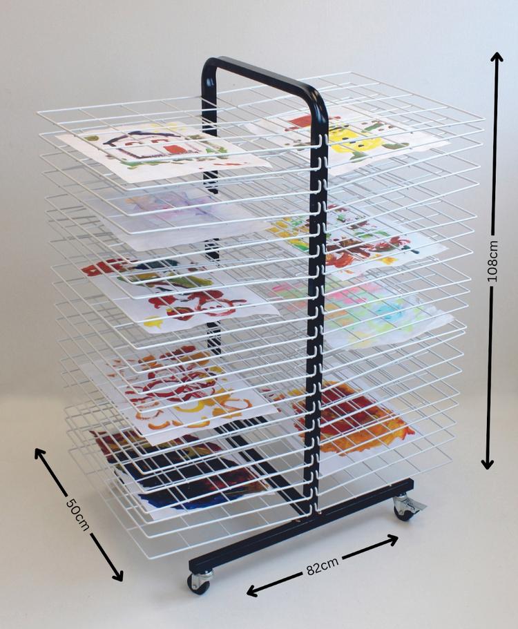 Vinyl Drying Racks 40 Shelf Mobile Drying Rack - Large | HC134062 | Findel Dryad