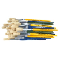 Classmates Short Round Paint Brushes - Coloured Handle - Size 18 - Pack of 30