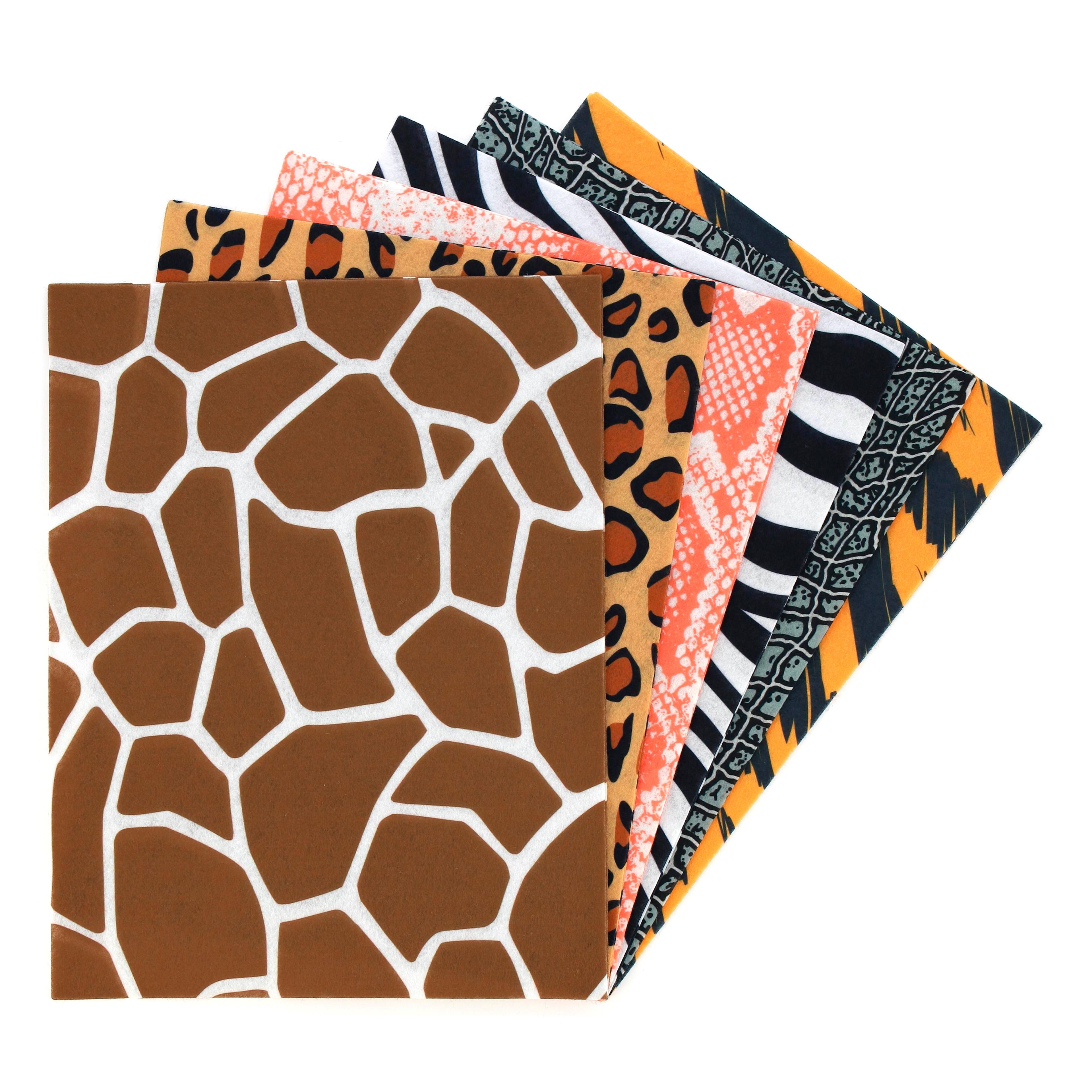 Classmates Animal Print Felt - Pack of 12