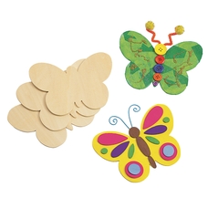 Wooden Butterfly Shapes - Pack of 12