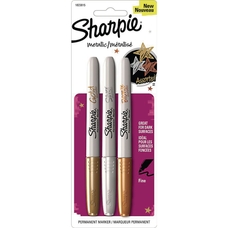 Sharpie Permanent Marker - Metallic - Fine Tip - Pack of 3