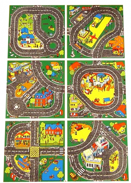 Roadway Set Of Playmat Squares